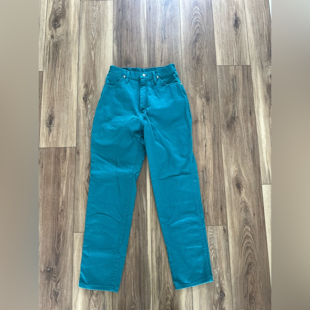 Wrangler vintage women’s turquoise jeans size 9/10 x 32